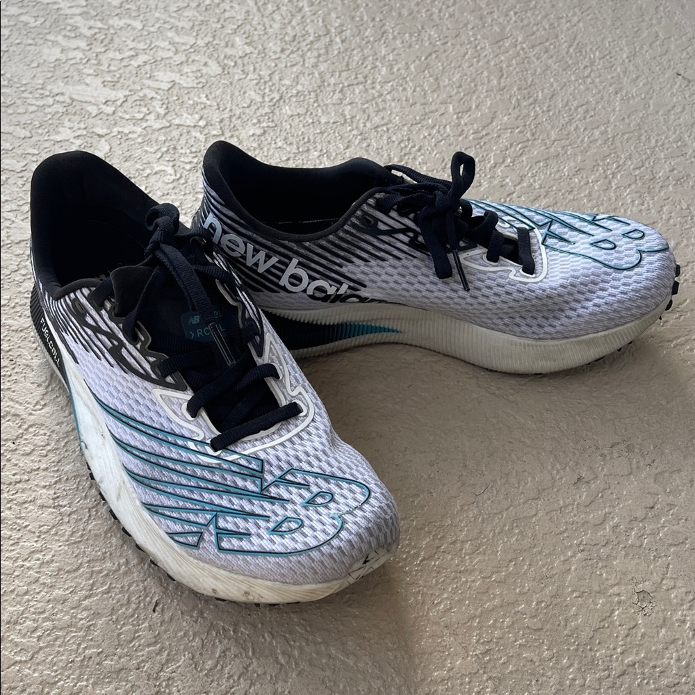 New Balance White and Black Athletic Sneakers